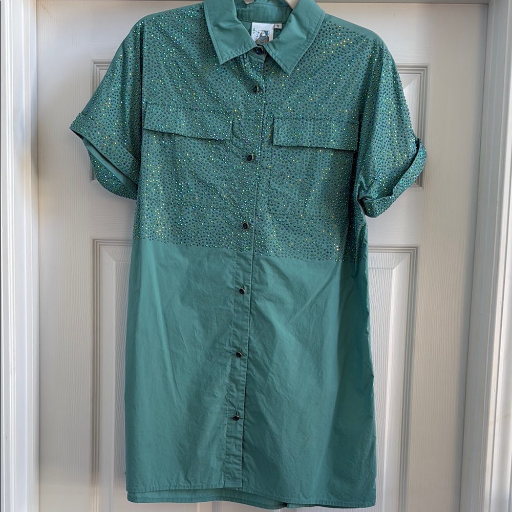 Queen of Sparkles Green Mini Dress